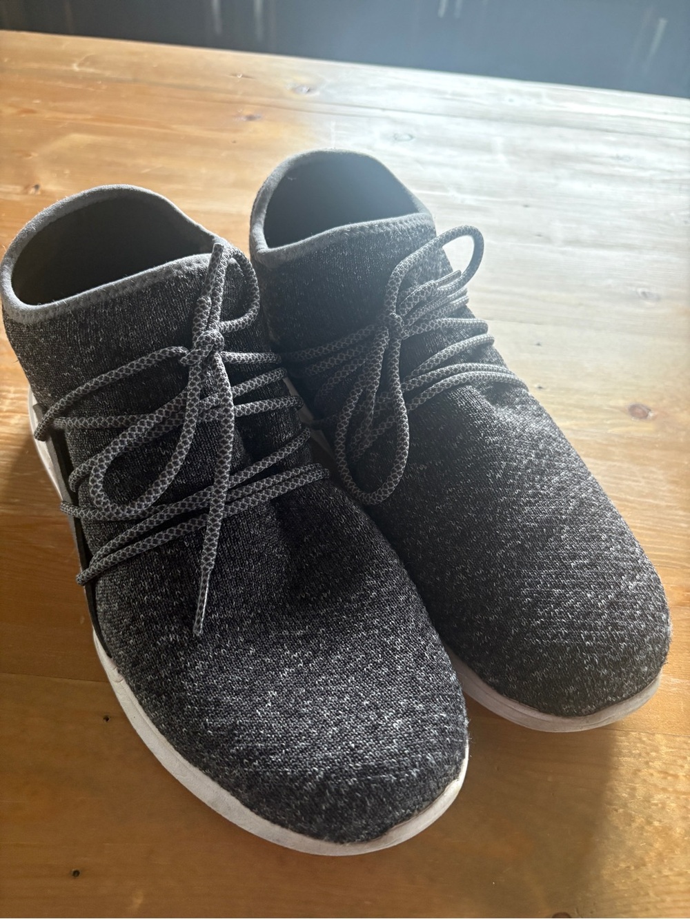 Vessi Men's Knit Lace-Up Sneakers in Charcoal